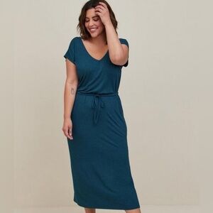 NWT Torrid Dolman Teal Midi Dress 00X